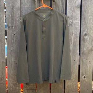Patagonia Long Sleeve Pull-Over Shirt M Army Green Waffle Knit